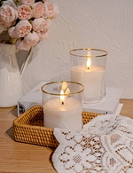 natural wax glass candle